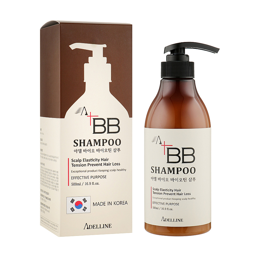 Шампунь проти випадання волосся Adelline Bio Biotin Shampoo з біо біотином, 500 мл